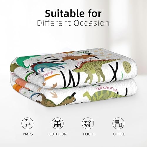 Miniatura 5 de Manta de dinosaurio del alfabeto para niños, adolescentes, manta de dinosaurio divertido, diseño de manta de dinosaurio es un regalo para niños,