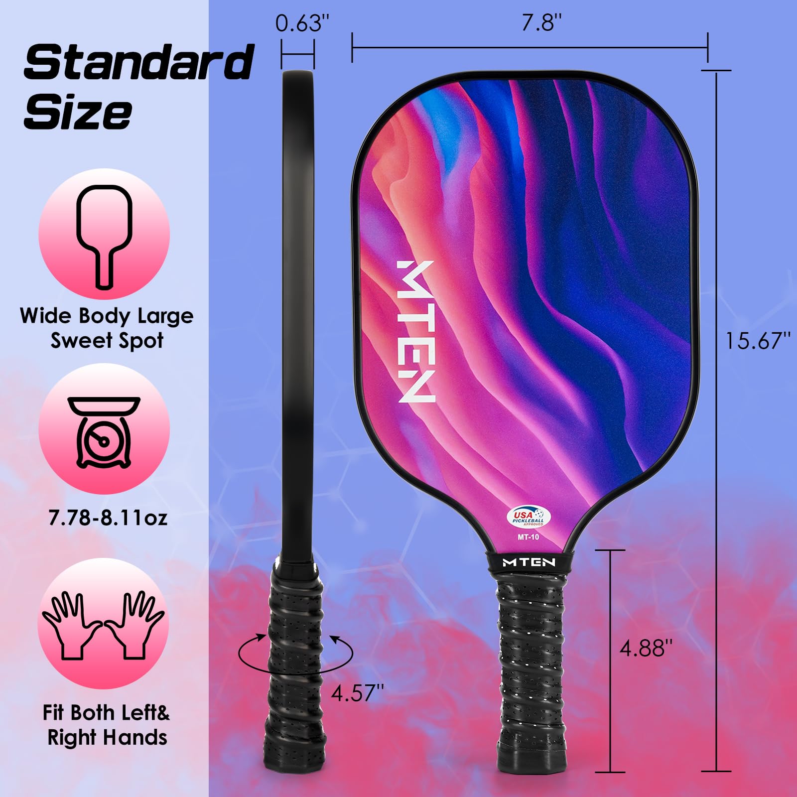 Pickleball Paddles, Pickleball Paddles Set of 2, USAPA Approved Pickle Ball Set with Rackets, 2 Paddles, 4 Outdoor Balls and Bag, Fiberglass Paadle ​for Men Women