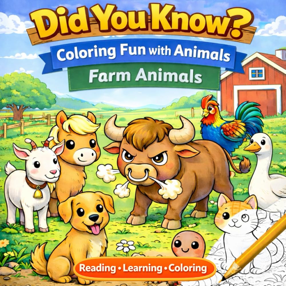 Did You Know? Coloring Fun with Animals.: Farm Animals