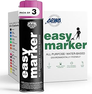 Fox Valley Easy Marker Inverted Marking Spray Paint, Purple APWA - 18 oz (Pack of 3), Upside Down Marking Paint for Grass & Tree Marking, Parking Lot, Quick Drying & Durable