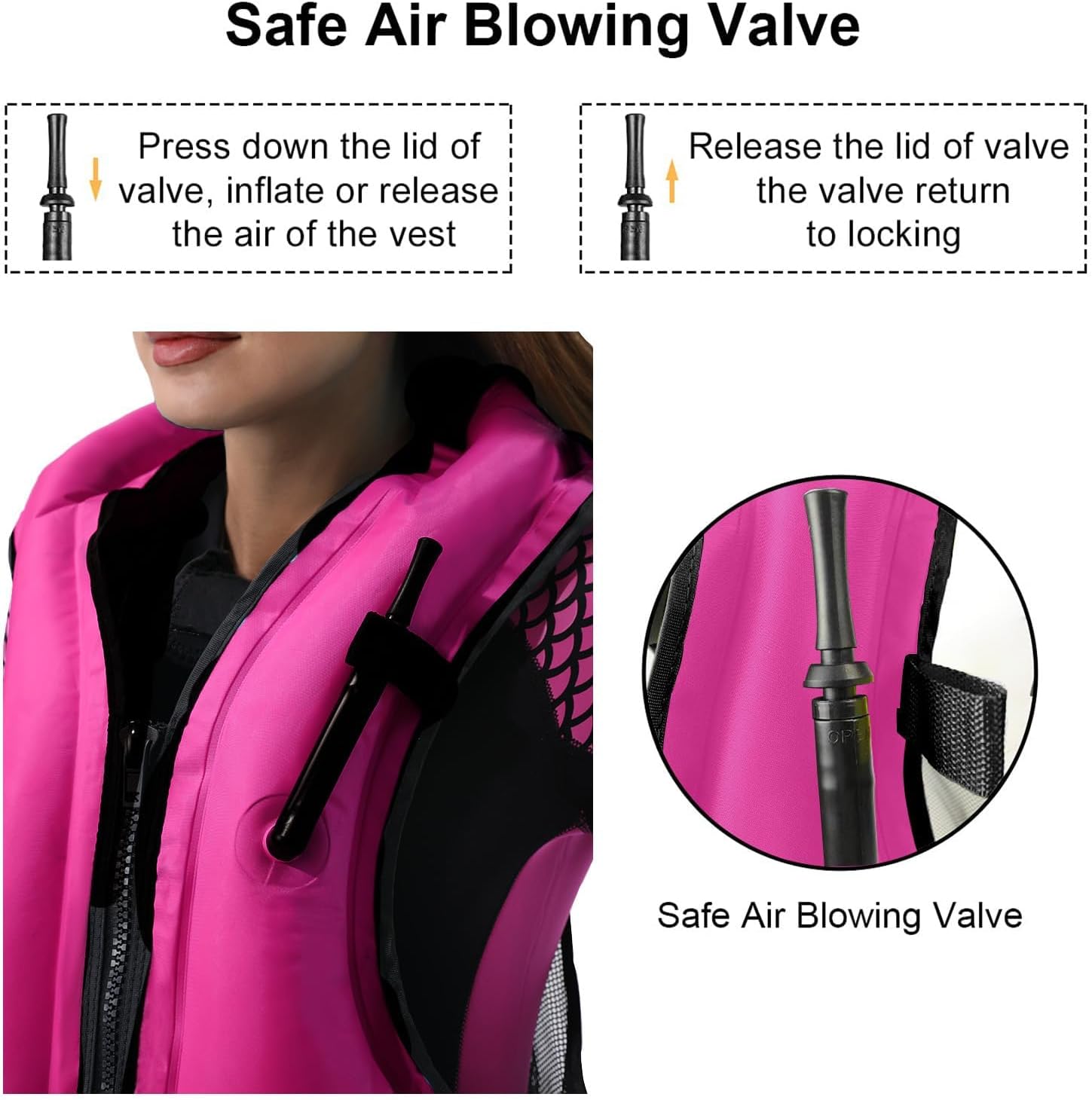 Rrtizan Inflatable Snorkel Vest for Adult, Travel Snorkeling Vest for Swimming, Snorkeling, Paddleboarding, Swim Vest Adult Suitable for 90-220lbs