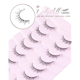 Onlyall Natural Lashes Short Eyelashes Wispy Lashes Natural Look Soft False Eyelashes False Eye Lashes Faux Mink Eyelashes 7 Pairs D2