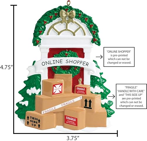 Miniatura 3 de Adorno de compras personalizado 2024 Adornos de compras en línea para árbol de Navidad, regalos adictos a las compras, bolsas de compras de