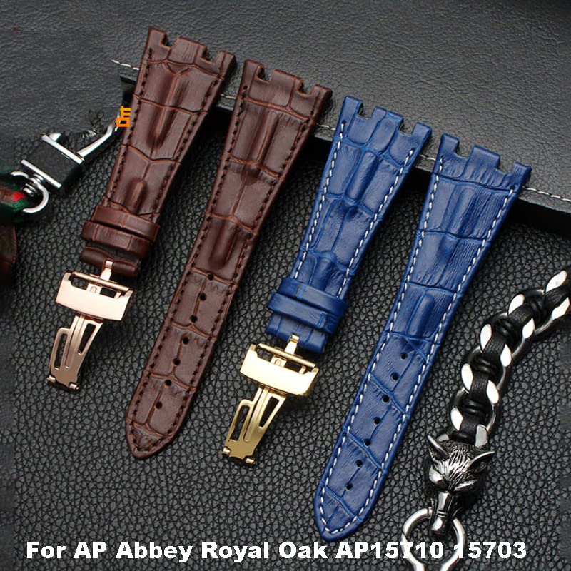 Bracelet montre AP 28mm cuir cranté idéal pour look chic Royal Oak 15703 - 2