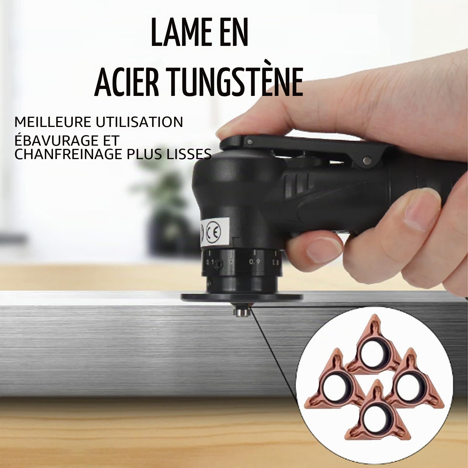 Machine De Chanfreinage Pneumatique, Chanfreineuse Pneumatique Mini Outil De Chanfreinage à Air Pneumatique Pour Le Chanfreinage Et L'éBavurage Outil D'éBavurage En MéTal Portable 30 000 Tr/Min