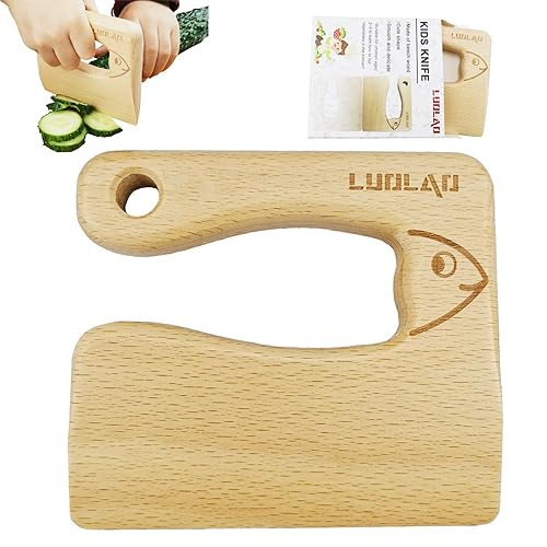 LUOLAO Wooden Kids Knife for Cooking and Safe Cutting Veggies
