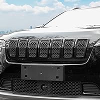 Vista 5 de JeCar Insertos de Parrilla ABS Kit de Moldura de Cubierta de Rejilla Compatible con Jeep Cherokee 2019-2021 KL, Negro