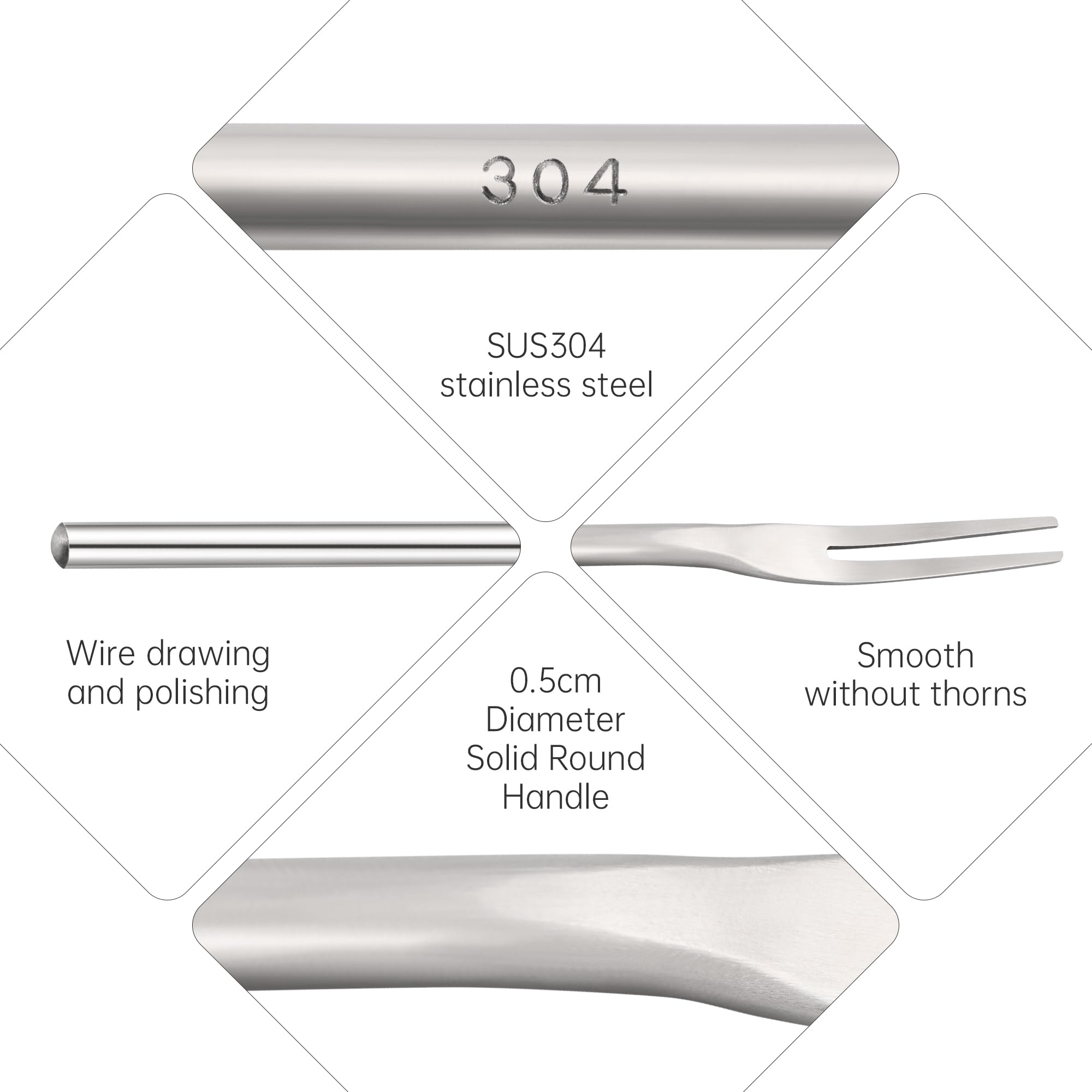 304 Stainless Steel Pickle & Olive Fork – 5"(12.9cm) Long Handle Set of 4 — Amazon image 5