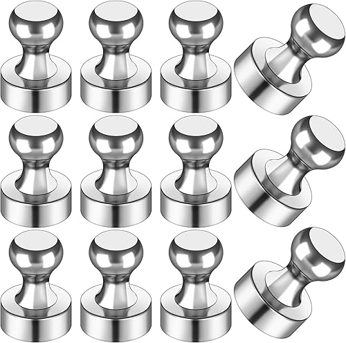 Miniatura 63 de Imanes para refrigerador, 20 unidades, imanes tipo chincheta de metal, dorados, ideales para pizarras blancas, oficinas, aulas o mapas