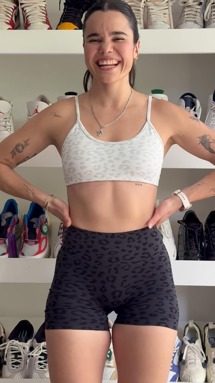AUROLA Leopard Seamless Scrunch Booty Lifting Workout Shorts for Women image 3