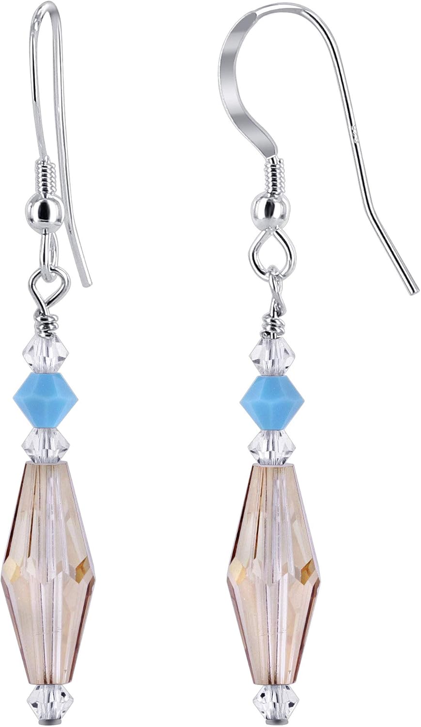 .925 Silver Drop Earrings with Austrian Crystals for a Sparkling Look