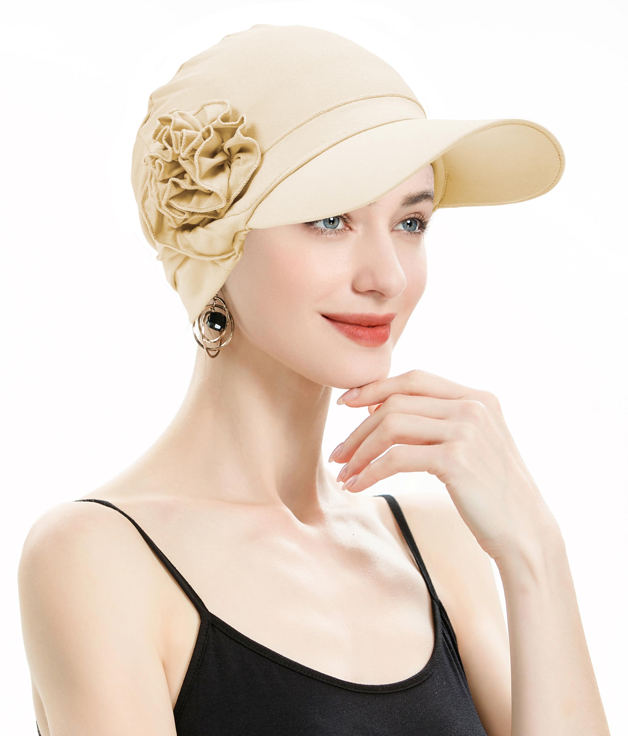ZLYC Damen Sommer Chemo Visor Krempe Kopfbedeckung Strickmützen