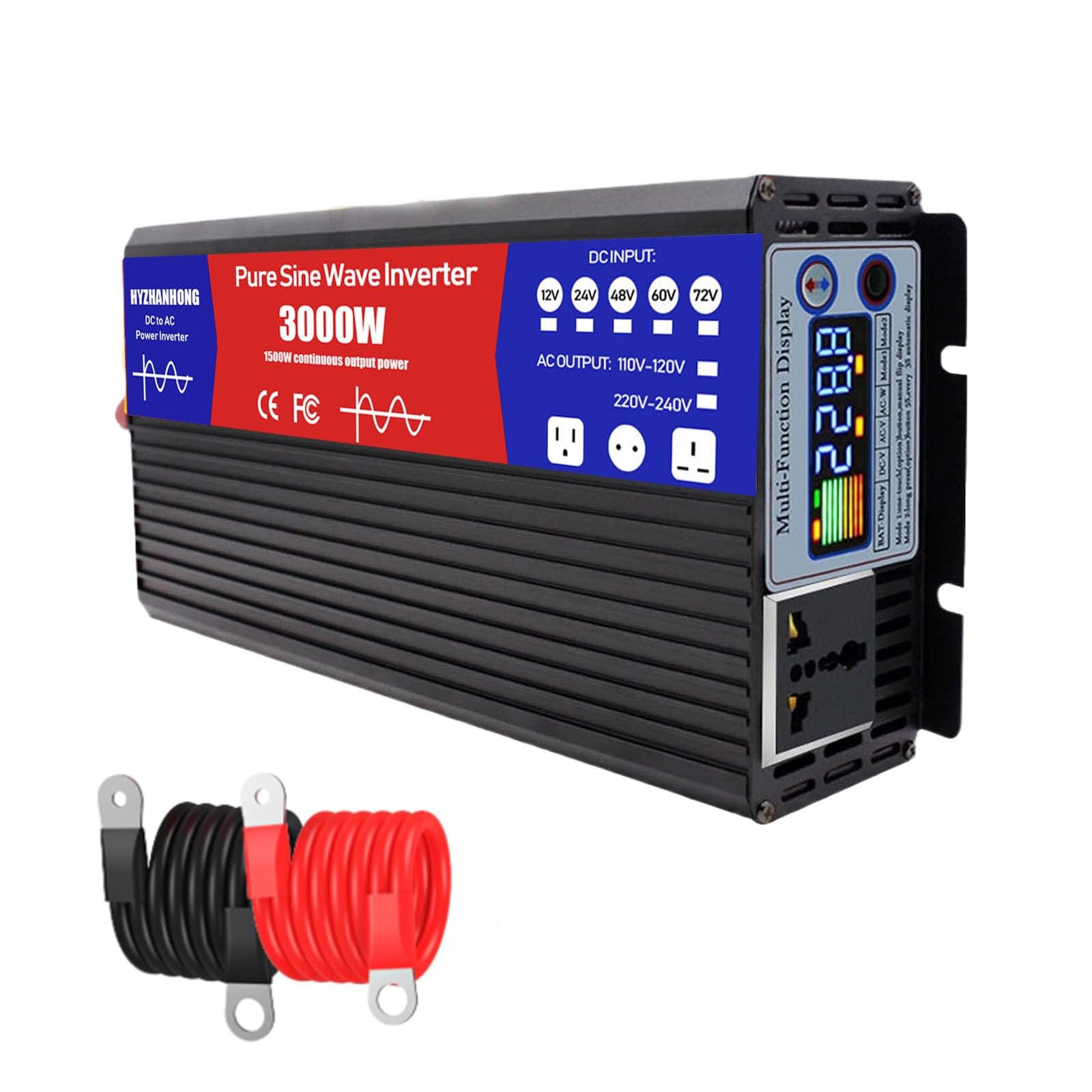Hyzhanhong One Color 1500W/ 3000W (Peak) Pure Sine Wave Inverter