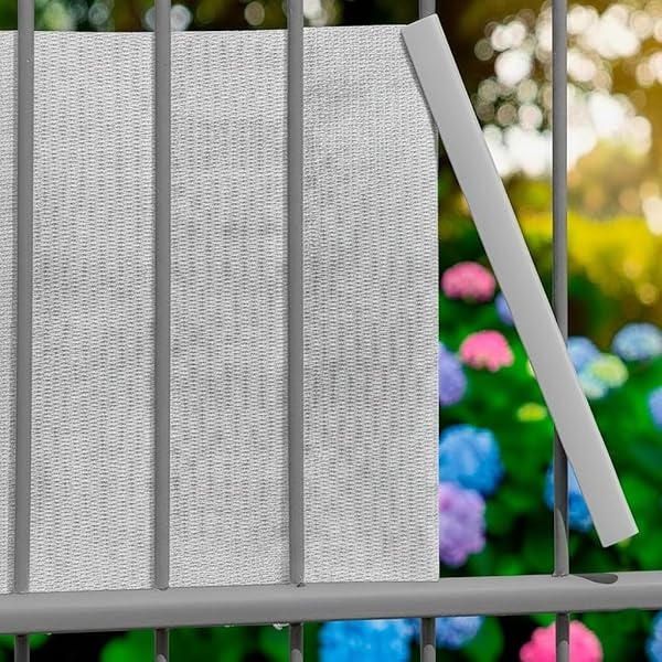 Striscia Banda Frangivista Fasce PVC Rotolo Schermo Privacy Recinzione Balcone Cancello Grigio - 5