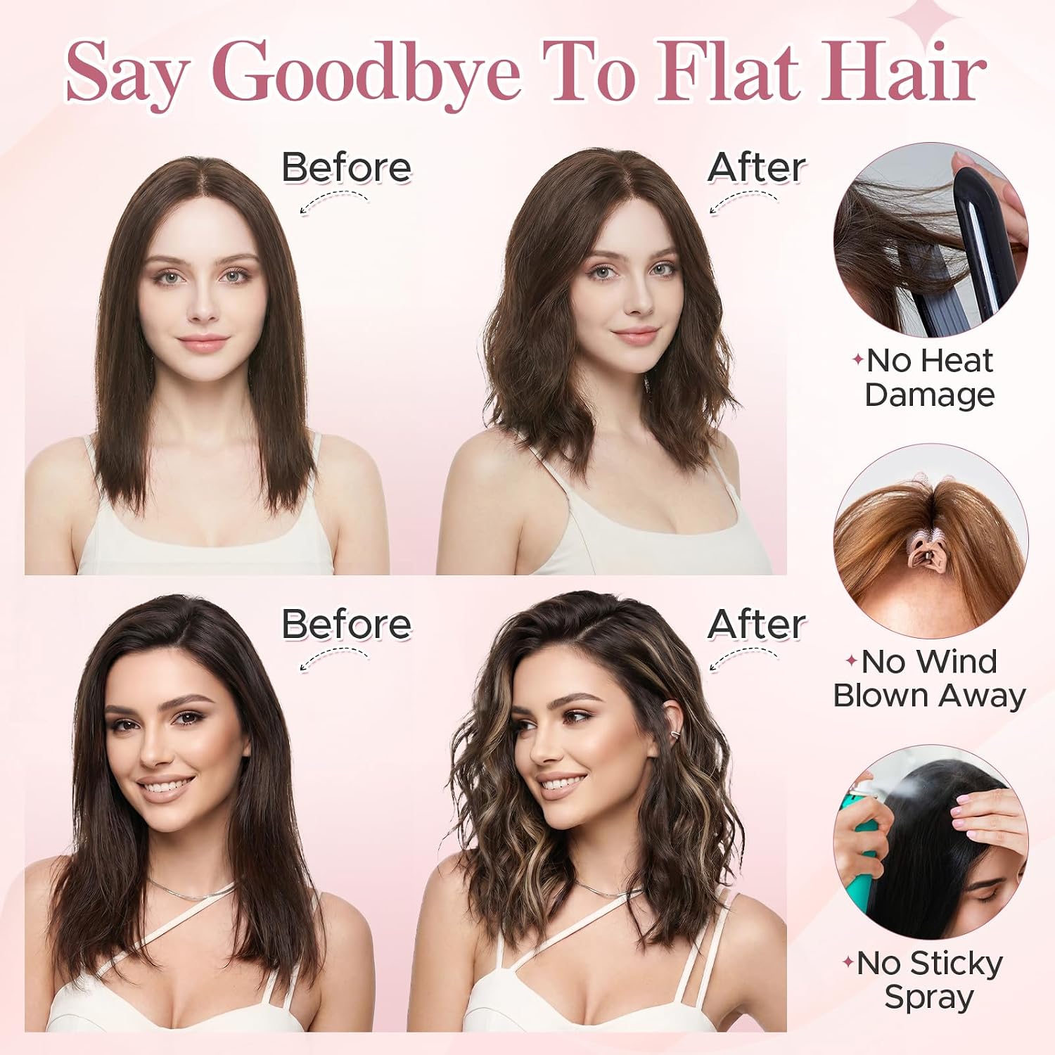 SEGO SEGOHAIR Clip in Short Hair Extensions 2PCS Seamless Invisible Real Human Hair Mini Extensions Clip ins for Women with Thinning Hair Adding Volume or Highligh 10Inch #4R Medium Brown