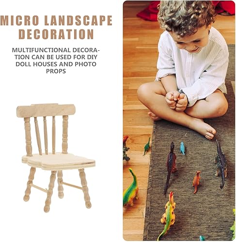 Miniatura 9 de SEWACC 6 piezas de fotografía de escena de madera, accesorios de mesa de comedor, decoración de muebles de dormitorio, sillas de decoración de casa