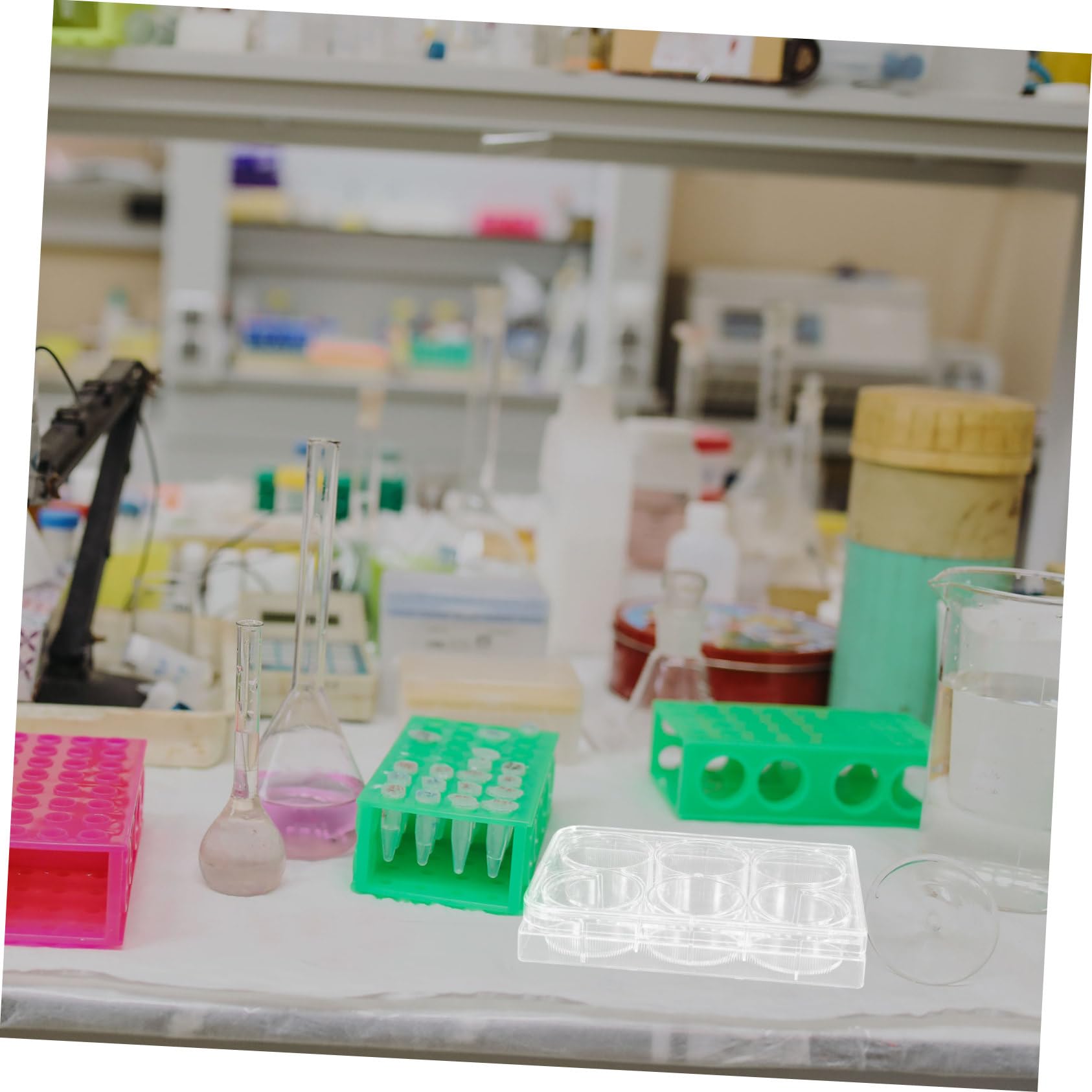 4 Pièces Plaque de Culture Tissulaire avec Couvercle Usage Unique et Polyvalente pour Laboratoire pour Expériences Cellulaires