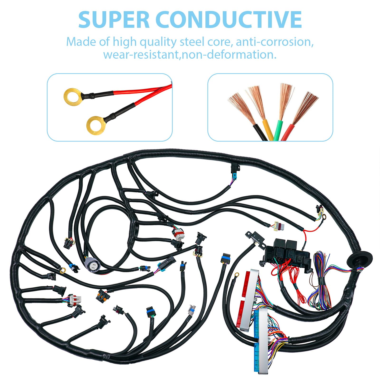 Arnés De Cableado Independiente Para GM LS Swap (Vortec 1997-2006, 4L60E, DBC) – Con Adaptadores Delphi