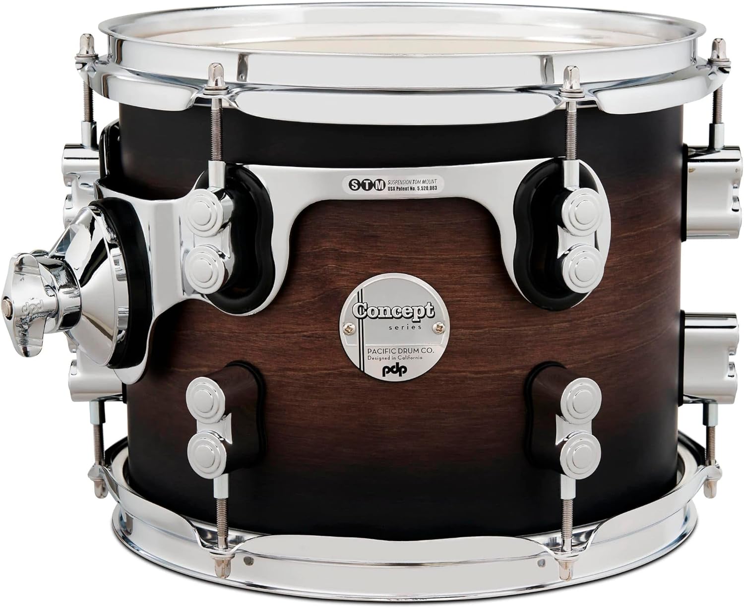 Pdp Concept Series 7Piece Maple Shell Pack W/ 22" Bass Drum & Chrome Hardware - Satin Charcoal Burst
