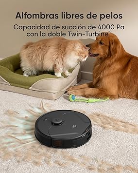 eufy Clean Robot Aspirador con Base Autovaciado X8 Pro, 2 turbinas Twin-Turbine™ de 4000 Pa, Cepillo Giratorio antienredos y Laser Navigation iPath™ para Limpiar Pelo de Mascotas en alfombras5