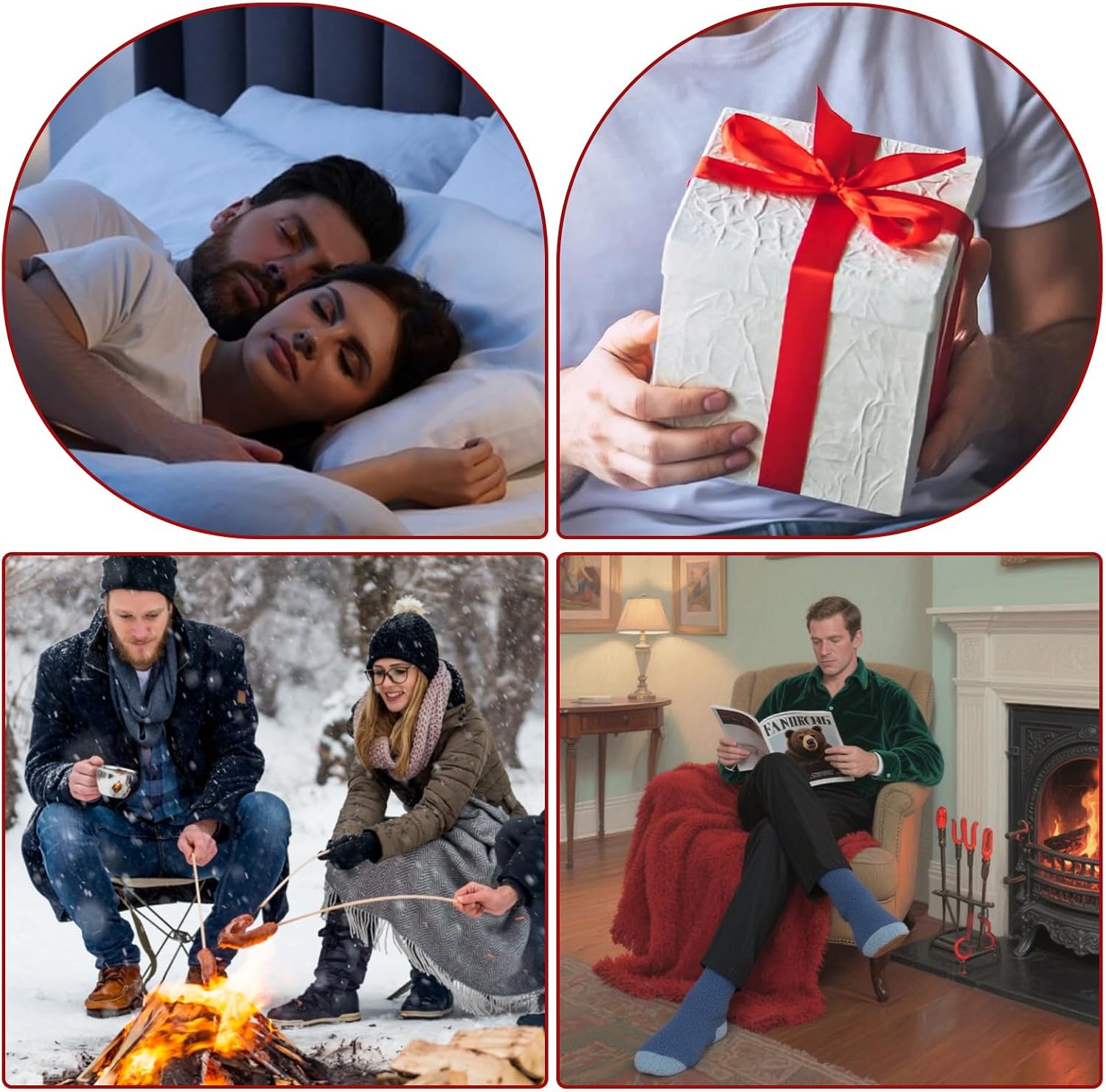 COOVAN Mens Fuzzy Socks Soft Cozy Slipper Fluffy Winter Warm Fleece Socks for Men Plush Sleeping 5 Pairs
