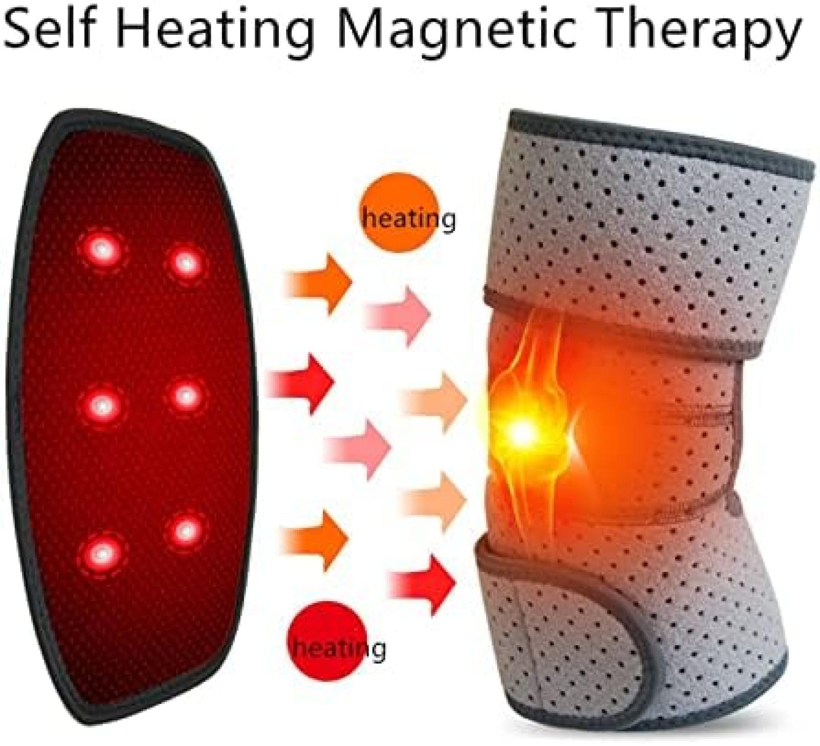 1 Paar Kniestütze, Selbsterwärmende Magnetische Knieschützer Mit Austauschbaren Wärmepolstern, Linderung Von Arthritis Und Gelenkschmerzen,Grau,Einheitsgröße,YUYANAIAI