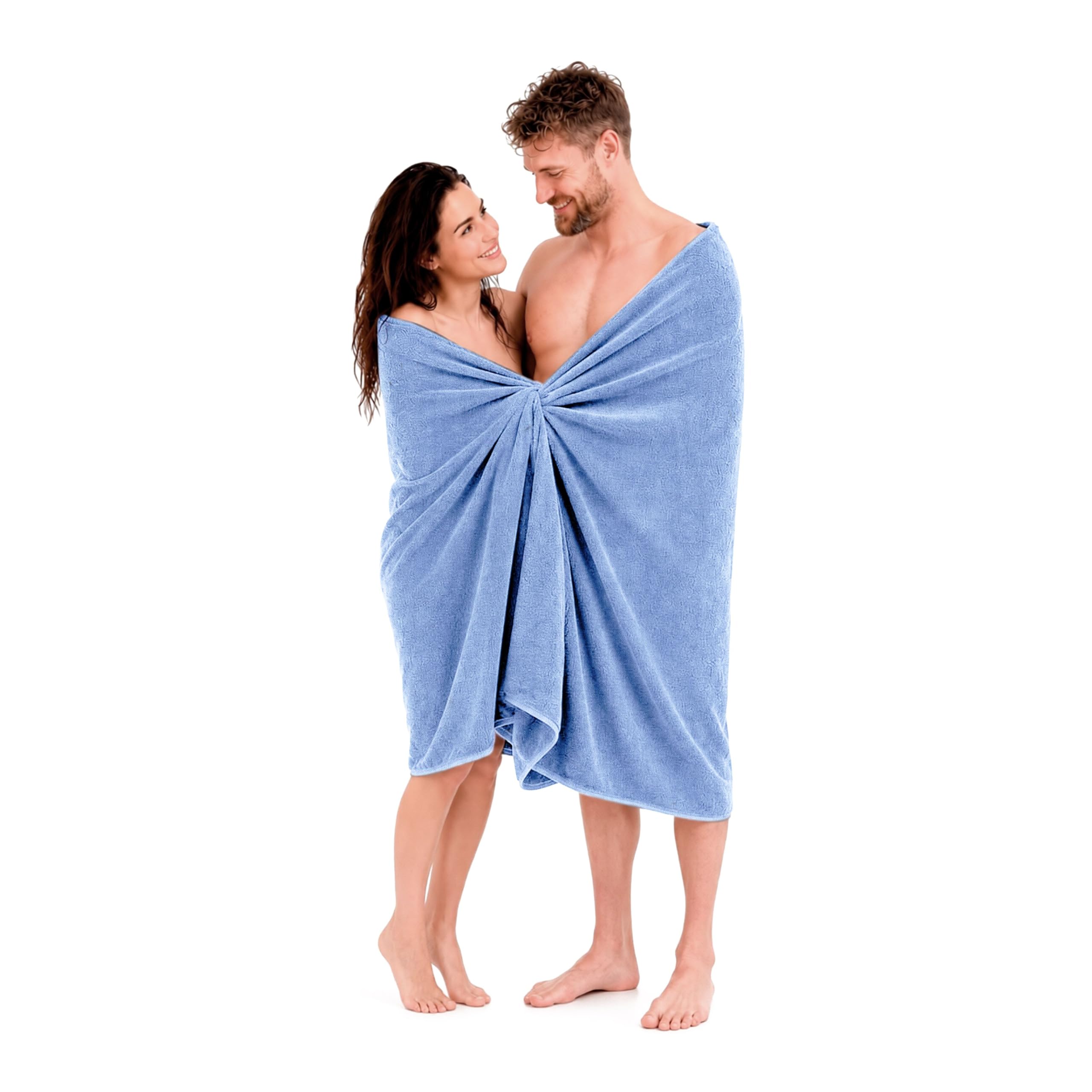 altego Asciugamano da bagno Grande 100x200 cm - Telo doccia in 100% cotone premium - Asciugamano Grande doccia 100x200 - Telo spugna morbido assorbente - Telo sauna spa mare (Blu)
