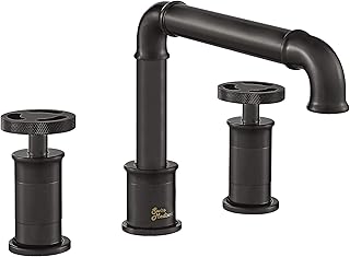 Swiss Madison Well Made Forever Avallon 8 in. Widespread, 2-Handle Wheel, Bathroom Faucet in Matte Black
