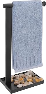 Handtuchhalter Ständer für Badezimmer, L-förmiger stehender Handtuchhalter, Handtuchstange, Küche, Waschtisch, Arbeitsplatten-Organizer, SUS304 Edelstahl-Material (Metall, Mattschwarz)