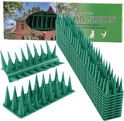 Editbar Bird Repellent Spikes, 4M Plastic Repellent Spikes for Outside Birds/Cats/Pigeons/Raccoons/Squirrel,Anti Theft Det...