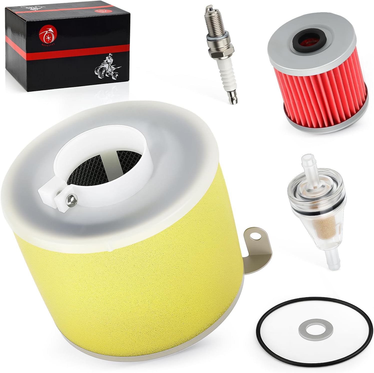 Air Filter + Guide kit w/Oil Filter For Kawasaki Bayou 220 250 KLF 220 250 1988-2011 Bayou 300 KLF300-B 1988