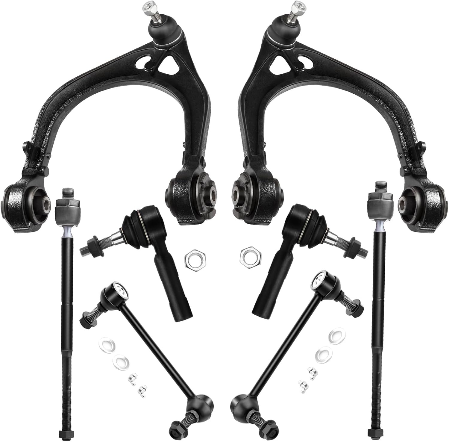 8pc Set RWD Front Suspension Kit Upper Control Arm w/Ball Joint Inner Outer Tie Rod End Sway Bar Link Replacement 2005-2010 for Chrysler 300 for Dodge Challenger Charger Magnum