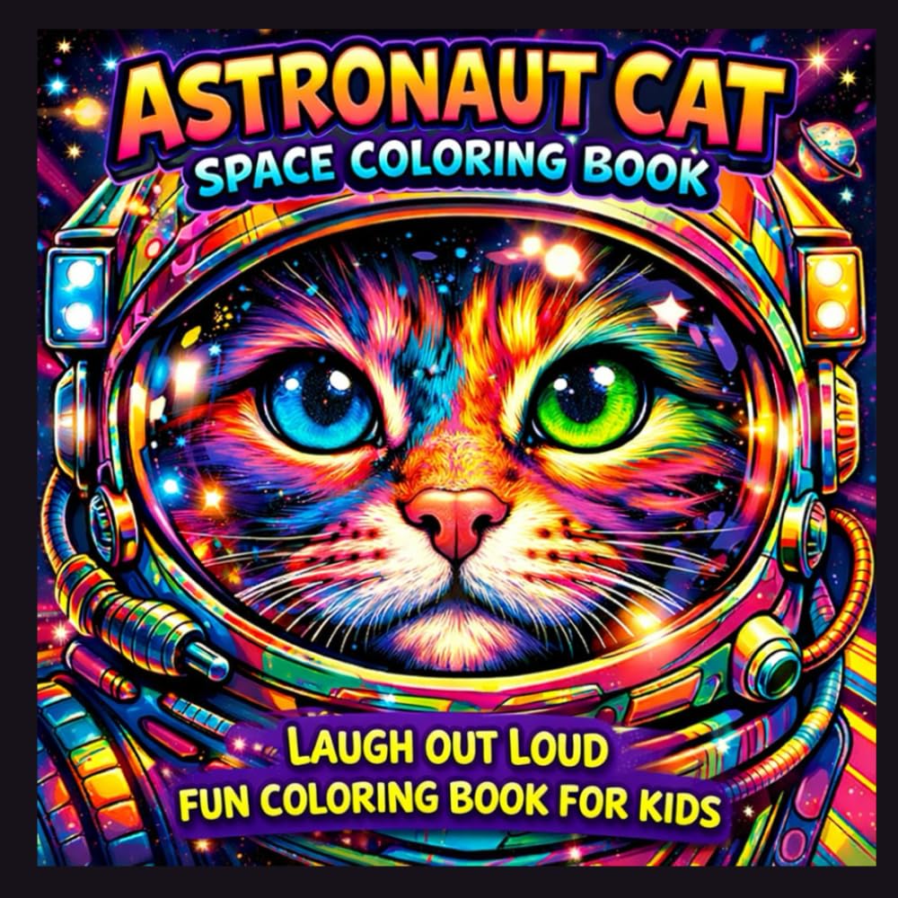 Astronaut Cat Space Coloring Book: Laugh Out Loud Fun Coloring Book for Kids