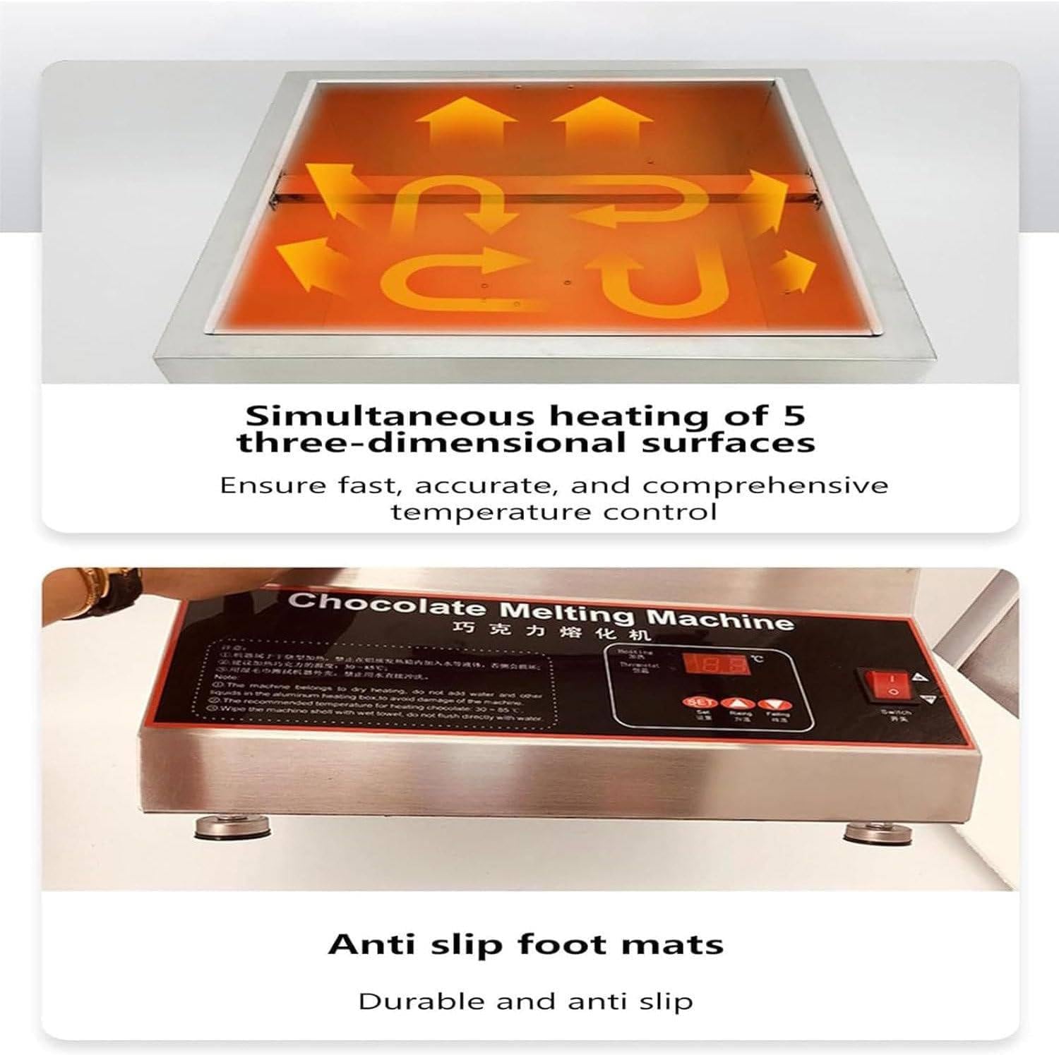 Komercyjny Wielokomorowy Podgrzewacz Do Czekolady,Dostępny W Wersjach Z 1/2/4 Zbiornikami,Moc 500 W Z Automatycznym Utrzymywaniem Temperatury,Trwała Konstrukcja Do Restauracji fourcylinder