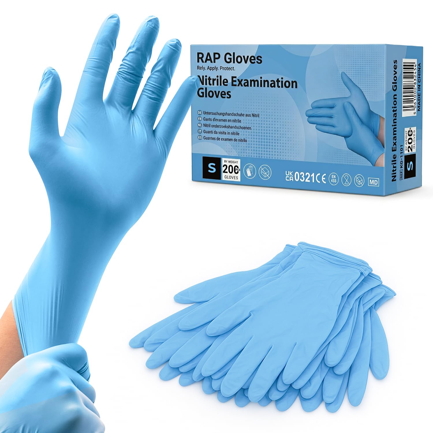 200x Blue Nitrile Disposable Gloves - Small Nitrile Gloves – Food‑Safe Professional Handling Nitrile Gloves for Cleaning Hygiene Gloves for Daily Use.