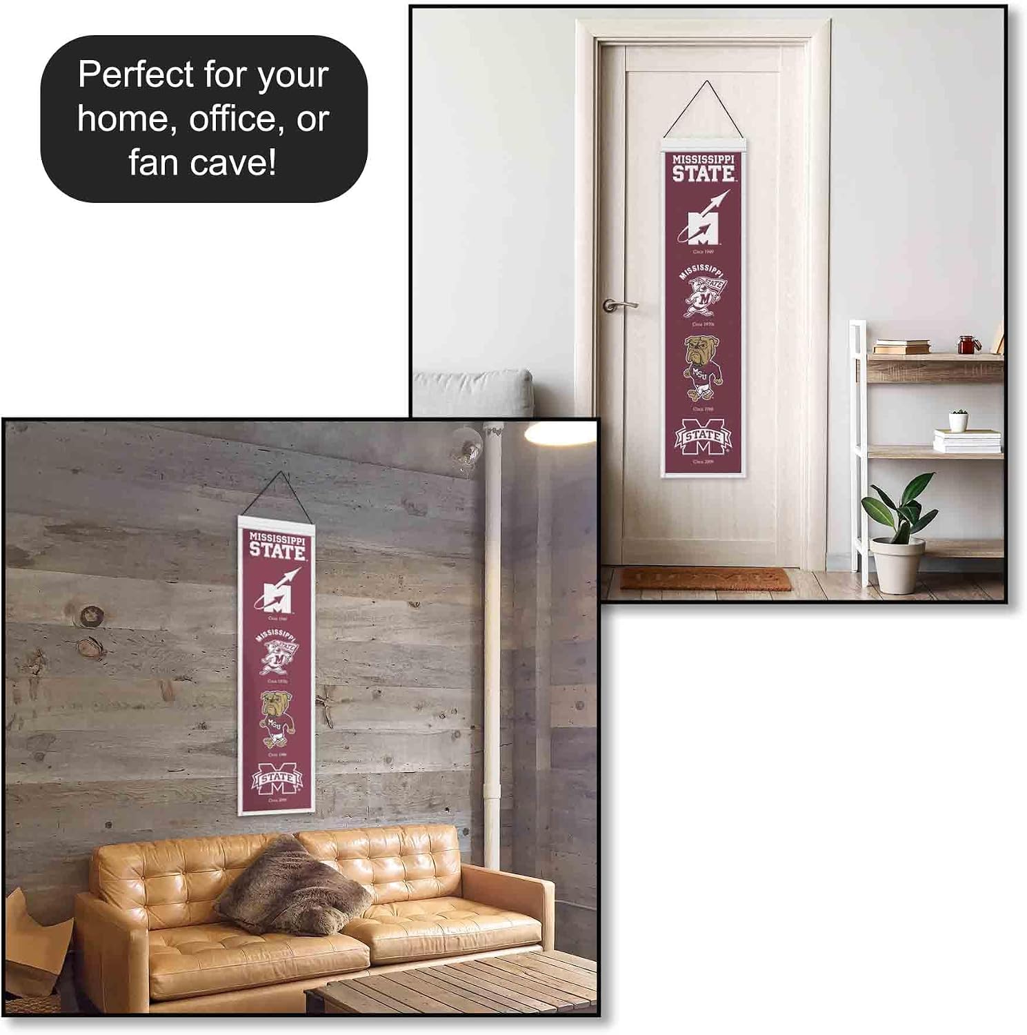 WinCraft Mississippi State University Bulldogs Evolution 8x32 Inch Vertical Wool Embroidered Hanging Banner