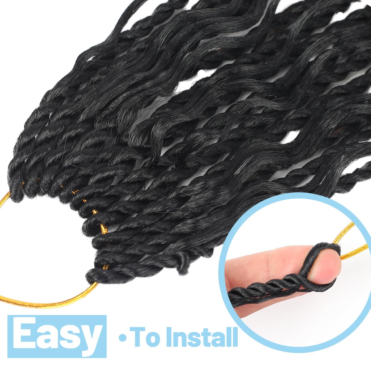 18 Inch Senegalese Twist Crochet Hair 9 Packs Pre Looped Island Twist Crochet Braids with Curly Ends Boho Goddess Box Twists Braids Braiding Hair Extensions for Women (1B/30/27#)