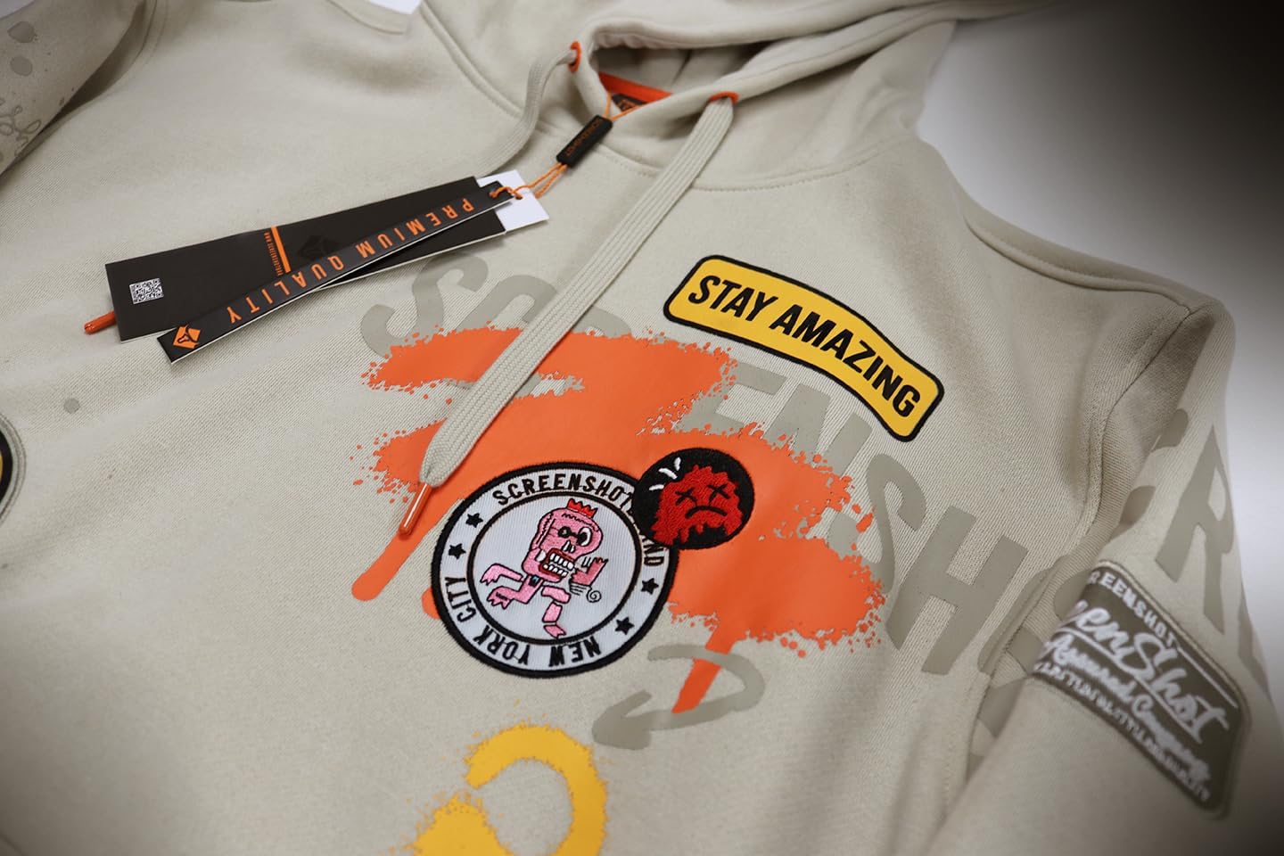 SCREENSHOT-FLEECE HOODIE 4202 Mens Urban Streetwear NYC Graffiti Embroidery Patch Fleece Pullover Sweatshirt Hoodie - Image 6