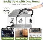 Travel Stroller, Lightweight Compact Baby Stroller for Airplane with One-Hand Fold, Multi-Position Recline, Canopy, 4 Wheel Suspension, Storage Basket
