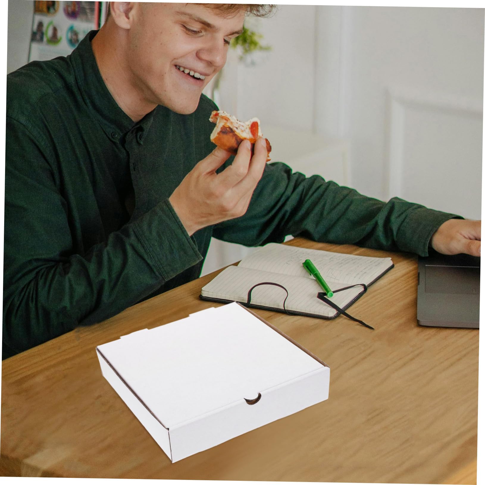 Cajas de Pizza de Papel Kraft Blanco 30 Unidades de Cartón Corrugado | Reutilizables, para Llevar y Horno, 7 Pulgadas, Conservación de Frescura