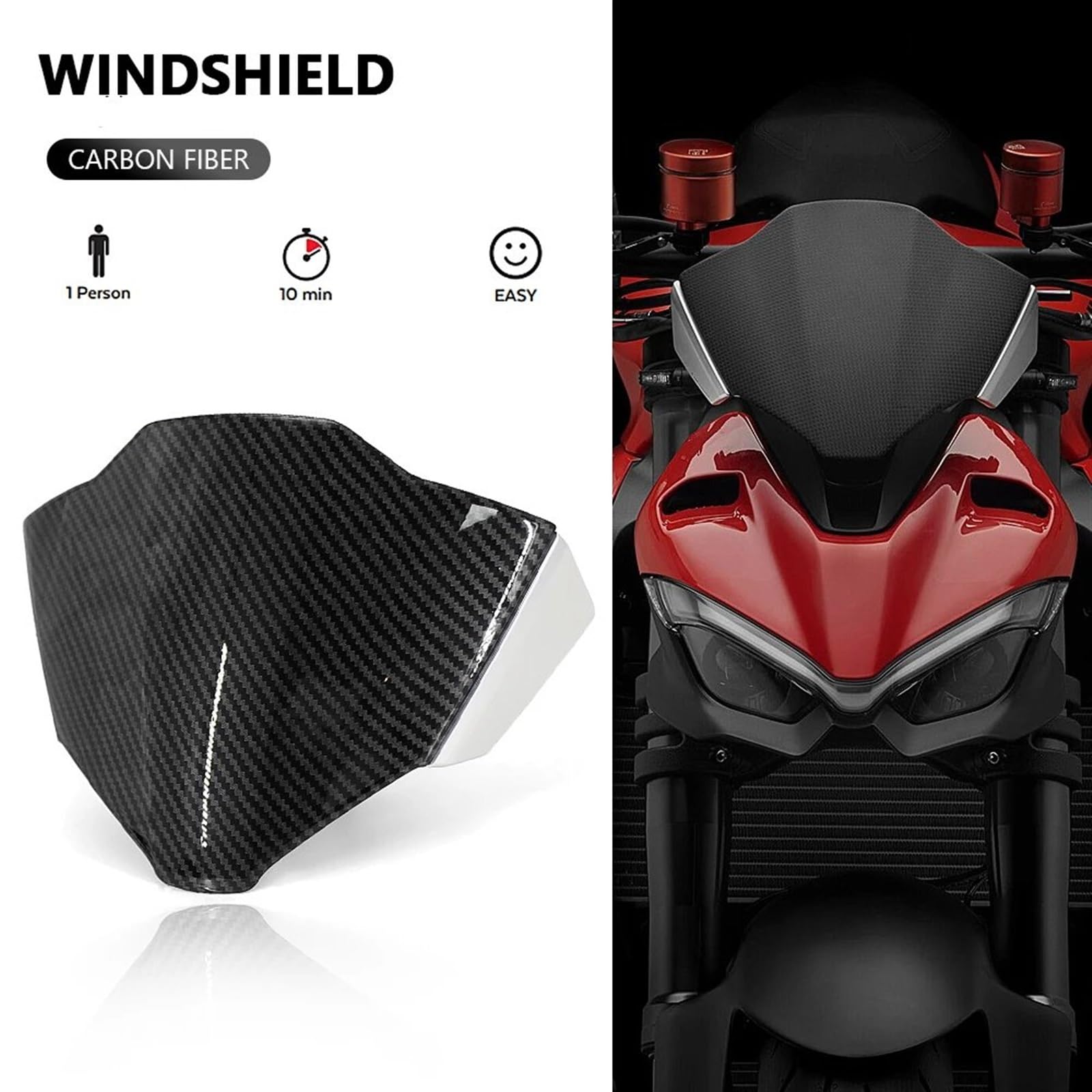 Amazon | バイク用 ウインドスクリーン ドゥカティ用 ストリート