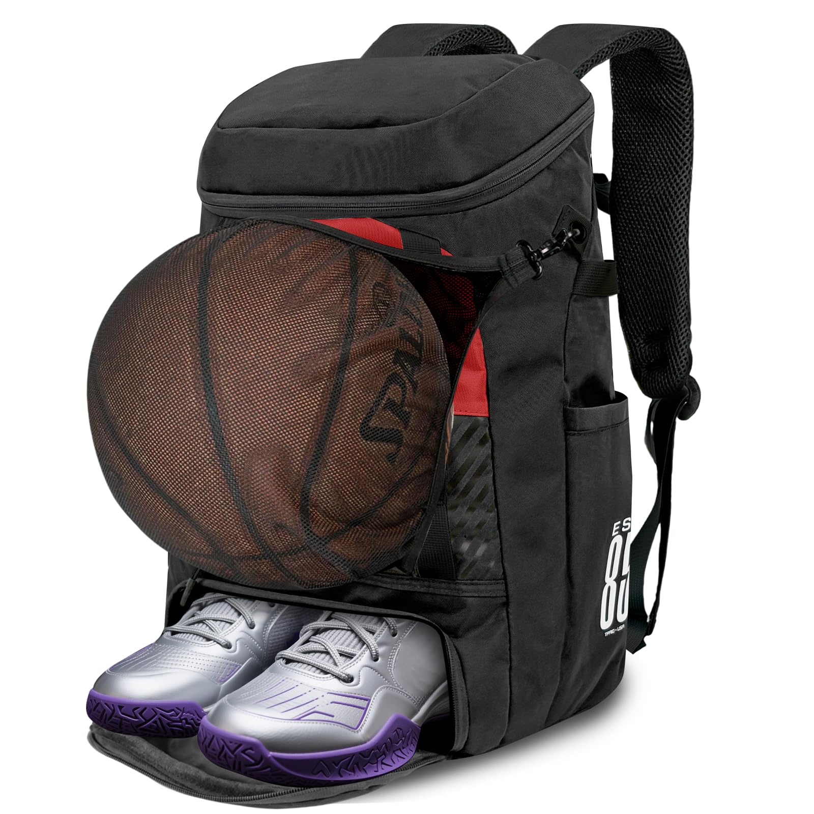 KINGSLONG Sac à Dos de Basketball Football, Sac D'équipement de Basketball avec Compartiment à Balles et Compartiment à Chaussures pour Basketball, de Volleyball, de Baseball, de Football