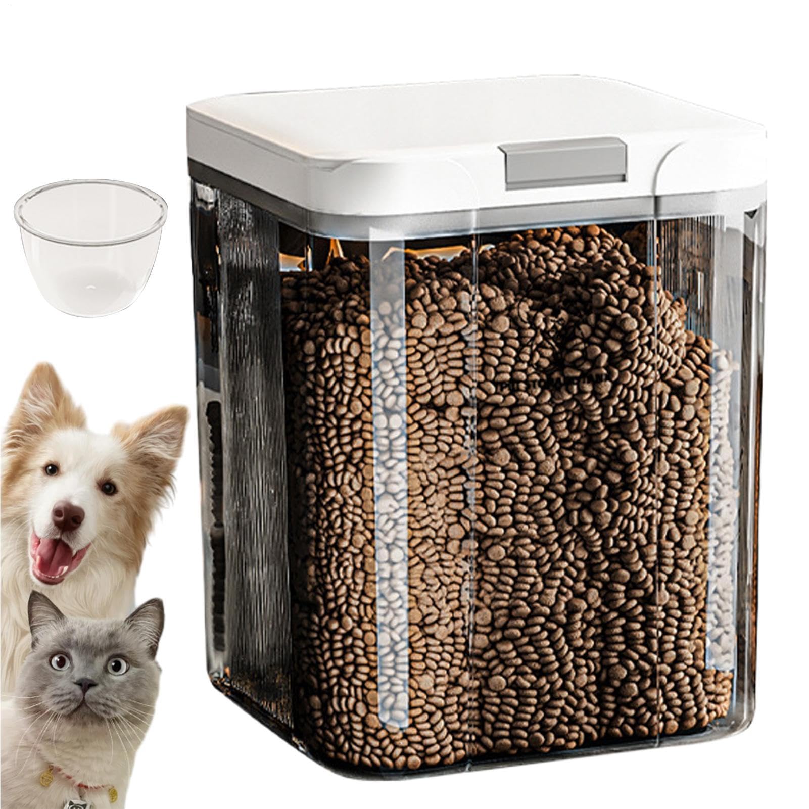 Contenitore per Cibo per Cani | 5L Ermetici Impilabili Trasparenti,Contenitori Grandi per Cibo per Cani,per Crocchette, Snack, Cereali, Riso, per Casa, Appartamento, Cucina, Dispensa, Mobile, Piano