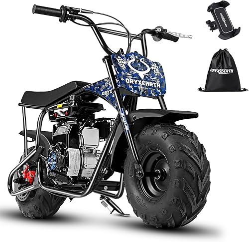 Miniatura 21 de Oryxearth Mini bicicleta de tierra todoterreno de 105cc de 4 tiempos, 28mph, a gasolina con transmisión automática y arranque de tirón para adultos