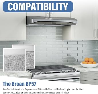 BP57 Range Hood Aluminum Grease Air Filter with Light Lens