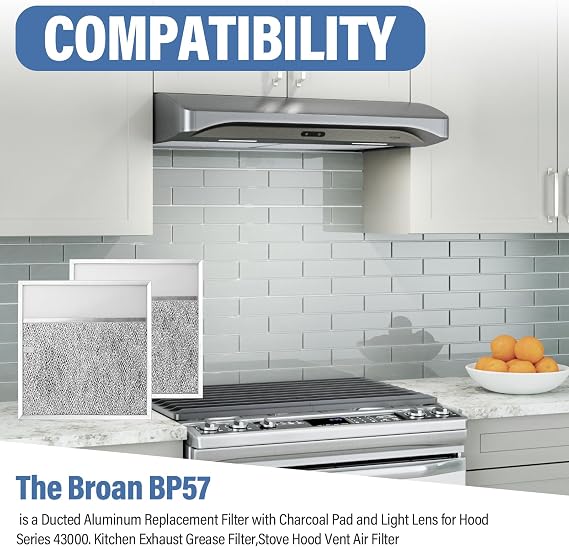 BP57 Range Hood Aluminum Grease Air Filter with Light Lens