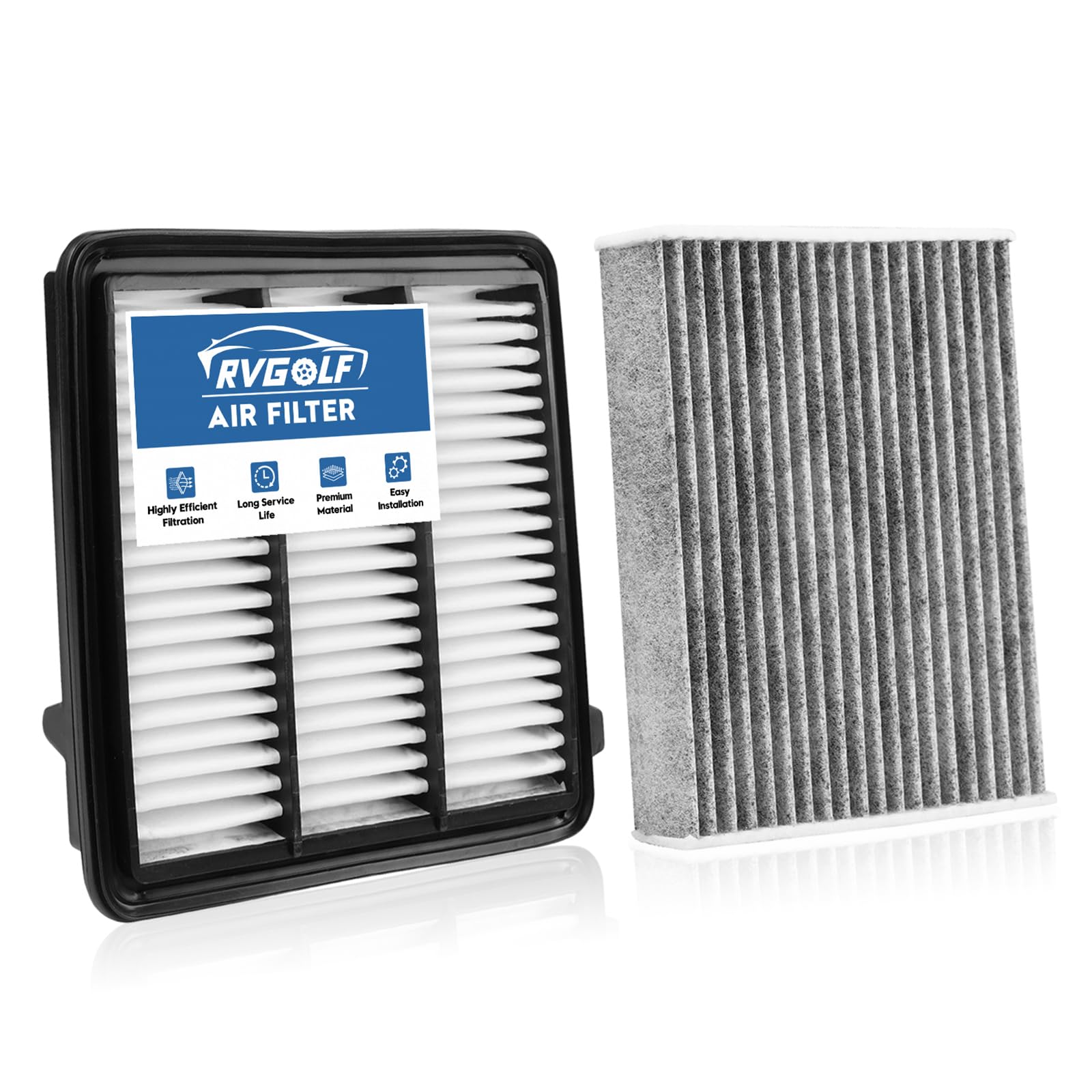 RVgolf Engine+Cabin Air Filters Fit Honda Civic 22-26, Accord 23-25, CR-V CRV 23-26 (ALL ONLY FIT 1.5L, Not for Hybrid 2.0L) Engine Filter Replace