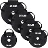 Elite Sports Workout Sand Plates Set of 2 – Fillable Weight Plates for Olympic Bars – Drop-Proof, Waterproof TPU – 1015253545 LB Options – Strength Training, CrossFit, Home Gym