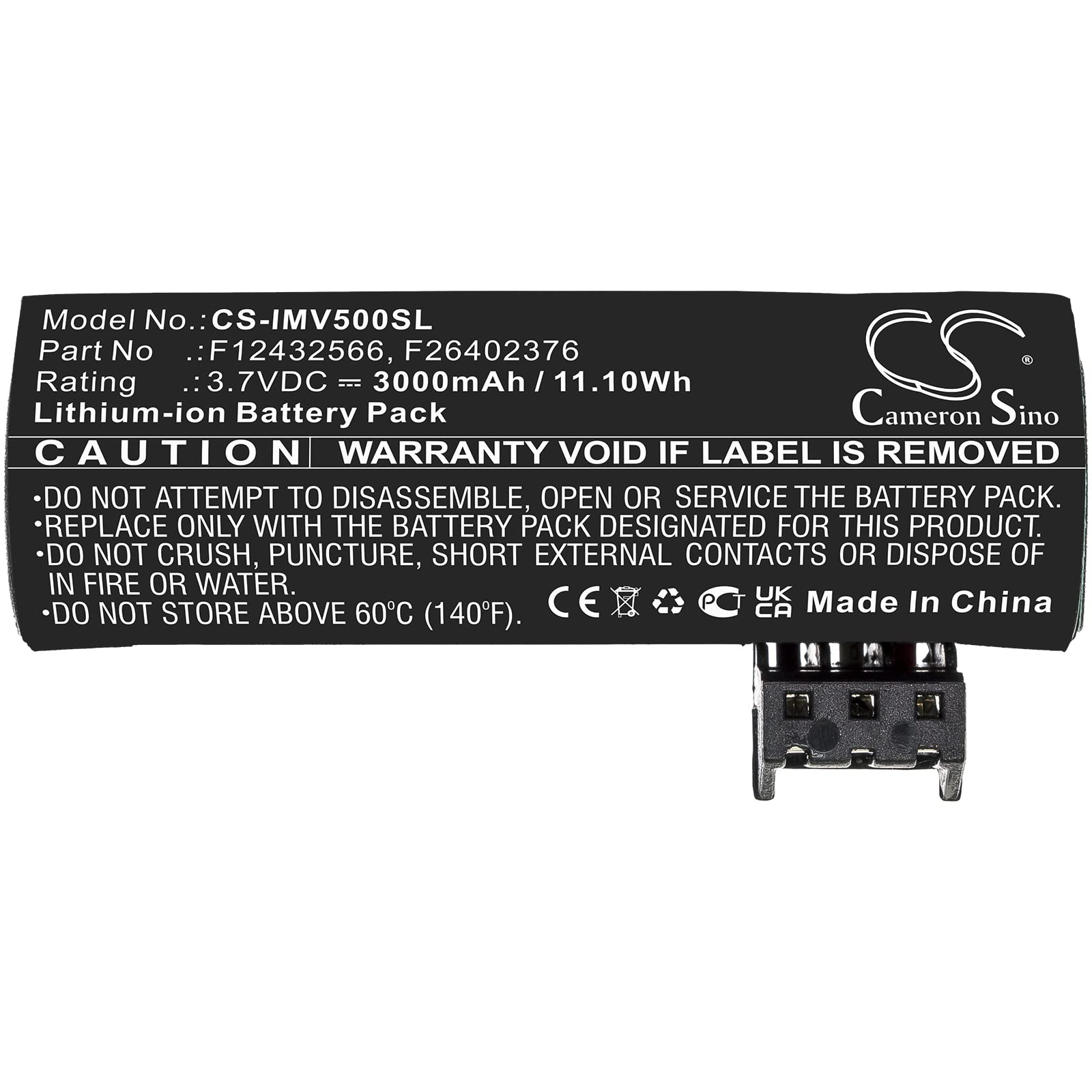 Cameron Sino Batterie pour Ingenico Move 5000, Move 5000F, Move 5000s PN:Ingenico F12432566, F26402376 3000 mAh / 11,10 Wh