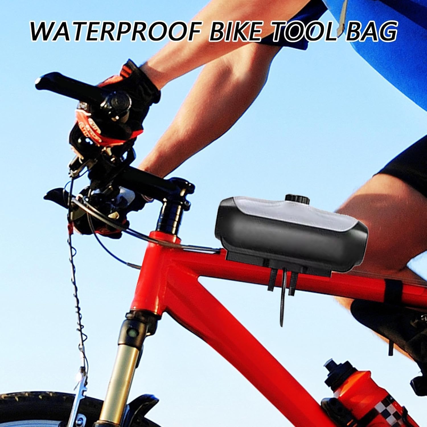 Bike Frame 3 Code Lock Box – ABS + EVA + Nylon + Steel Cable | Lock Box | Portable Bike Password Organizer Bag | Anti-Theft Bike1 Password Organizer Case for Bicycle Security Commuting Outd